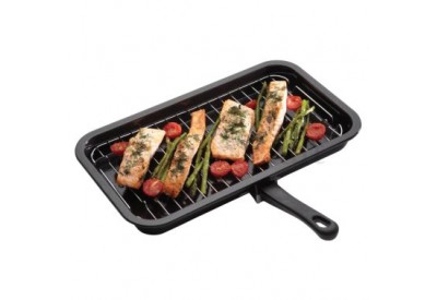 Kitchen Craft Enamel Grill Pan with Rack (40cm x 23cm / 16" x 9")